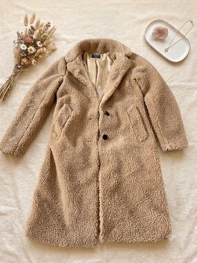 Abercrombie & Fitch Camel Teddy Long Coat